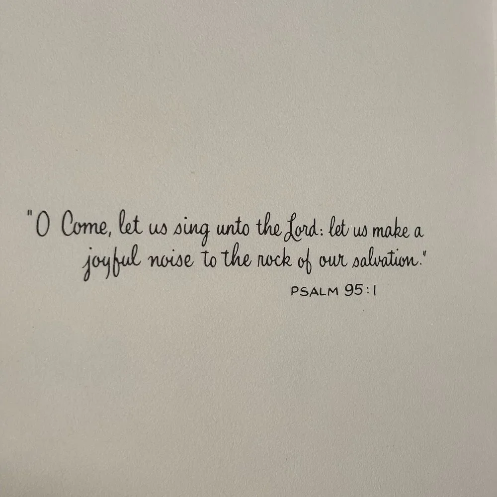 Vintage Laurel Religious Easter Greeting Card Bible Psalm 95:1 Wall Decor Art